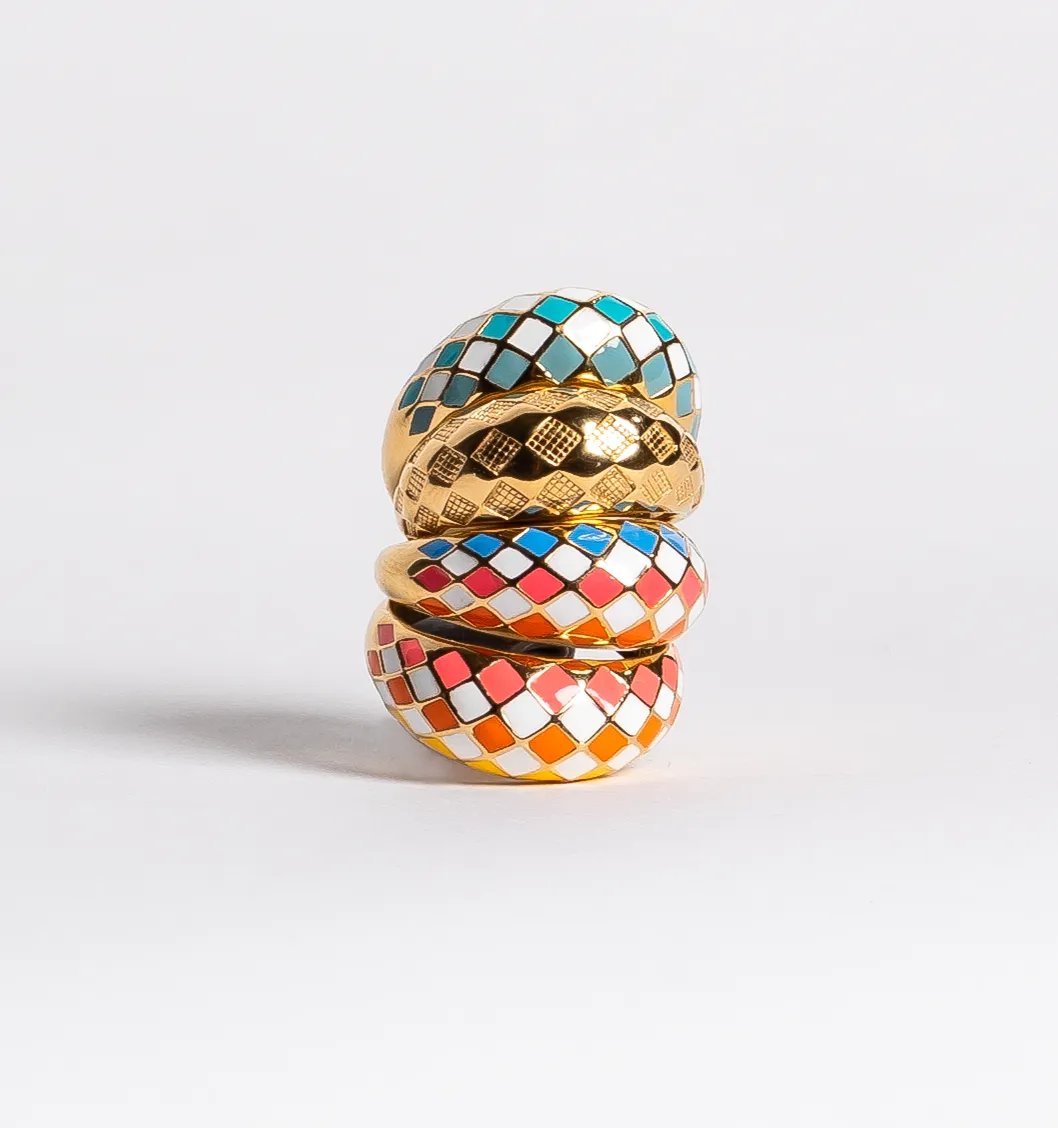 Sunrise Checkered Ring