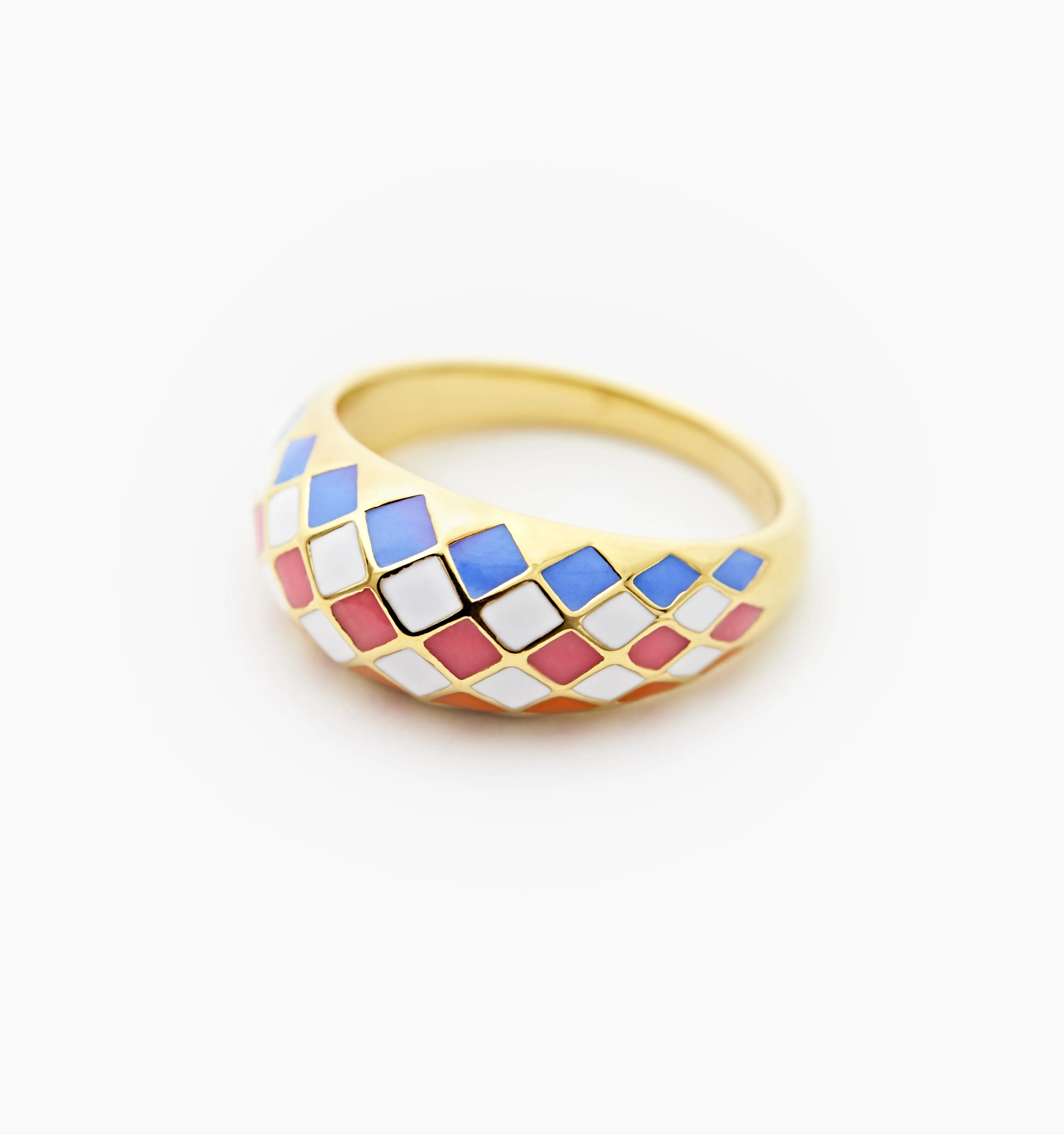 Sunrise Checkered Ring