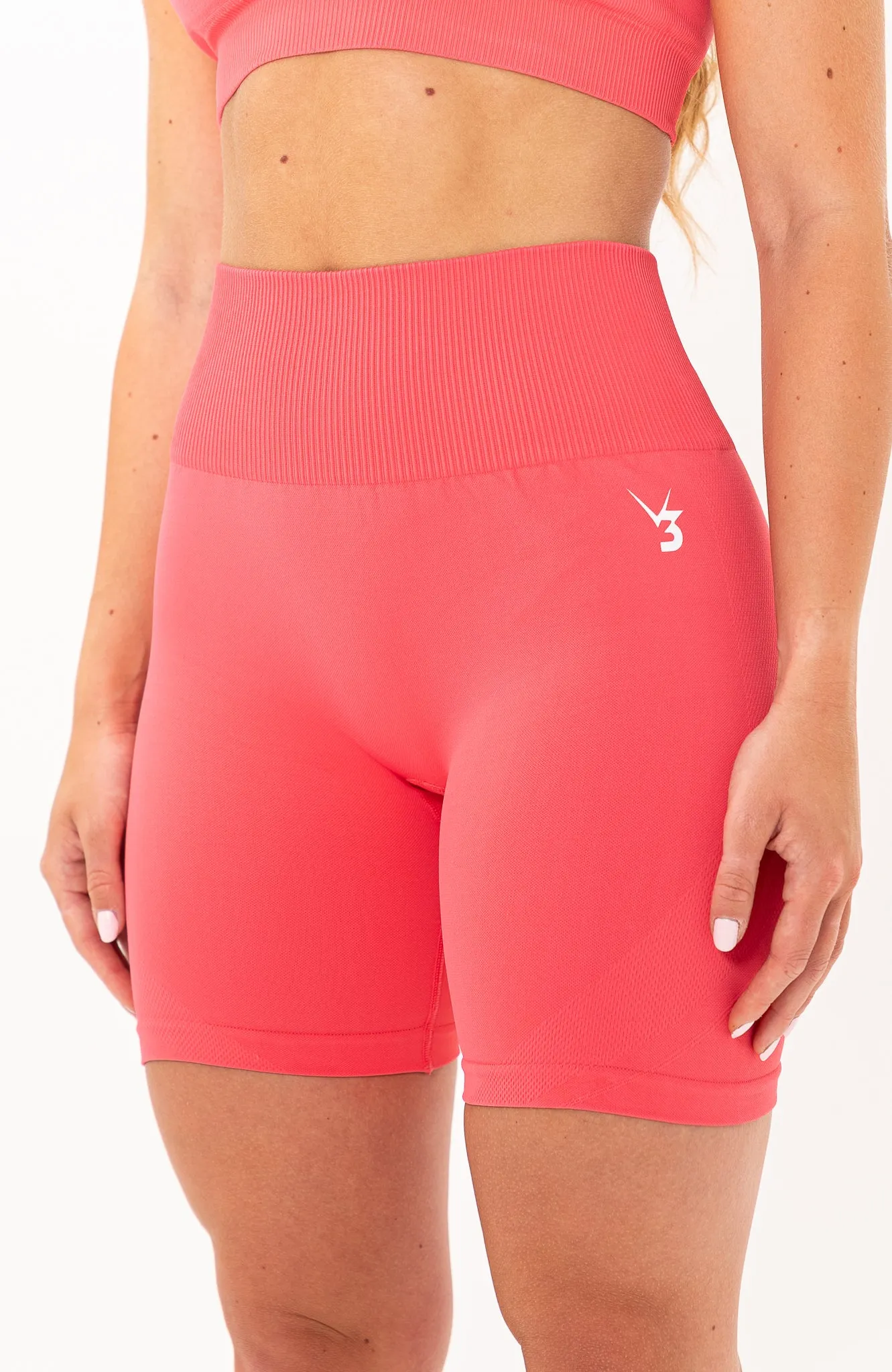 Unlimited Seamless Shorts & Sports Bra Set - Coral