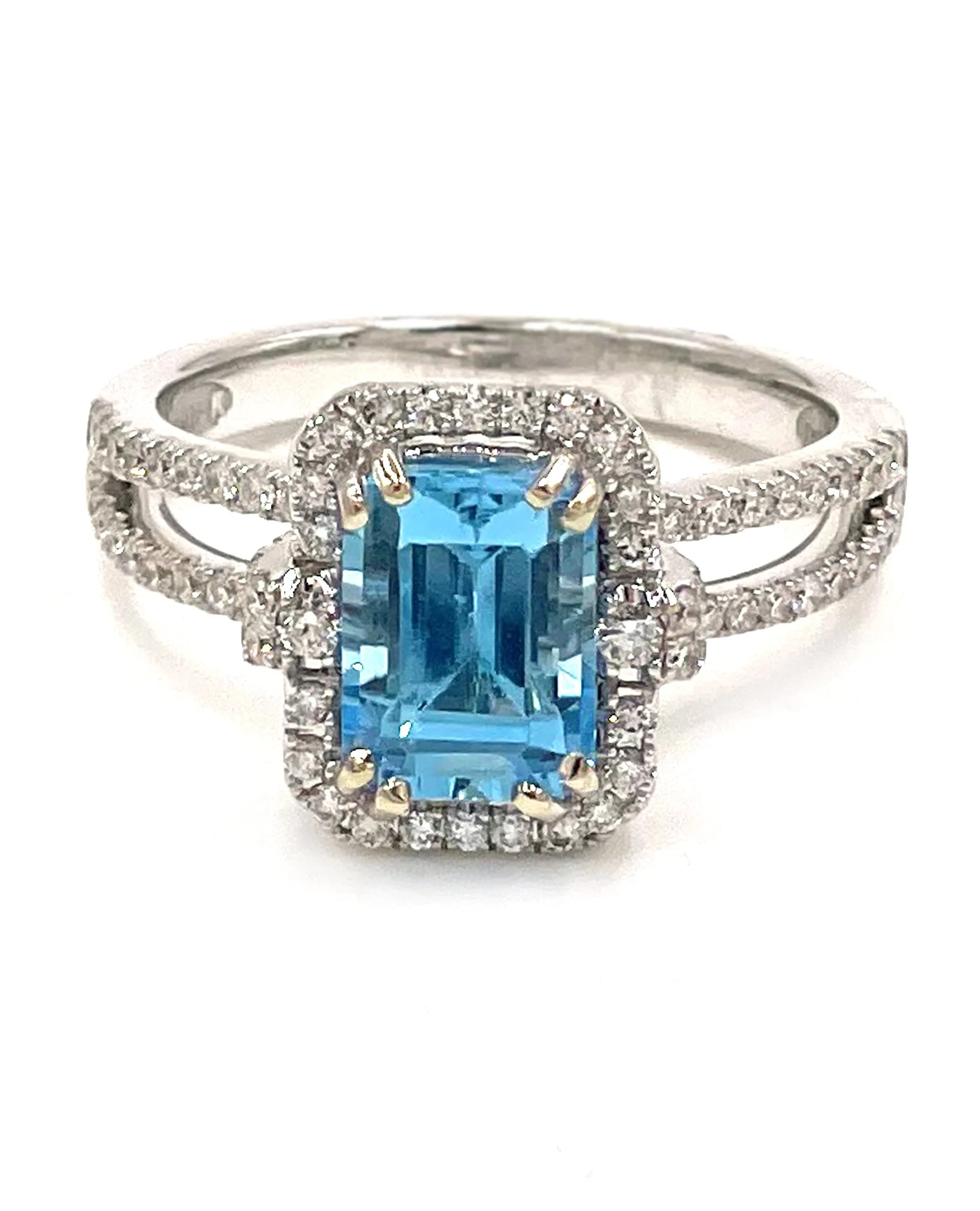 Vanna K Emerald Cut Blue Topaz Ring