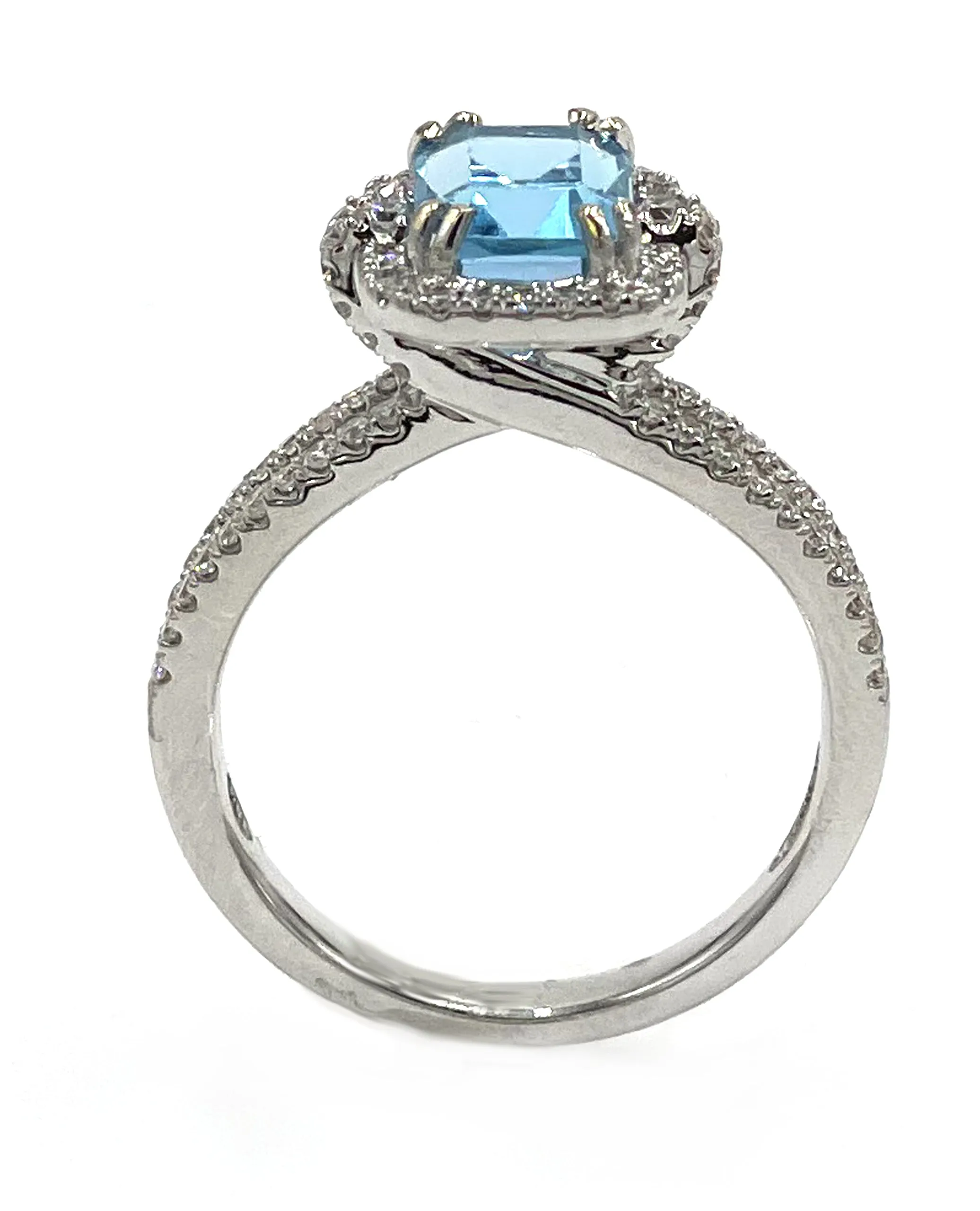 Vanna K Emerald Cut Blue Topaz Ring