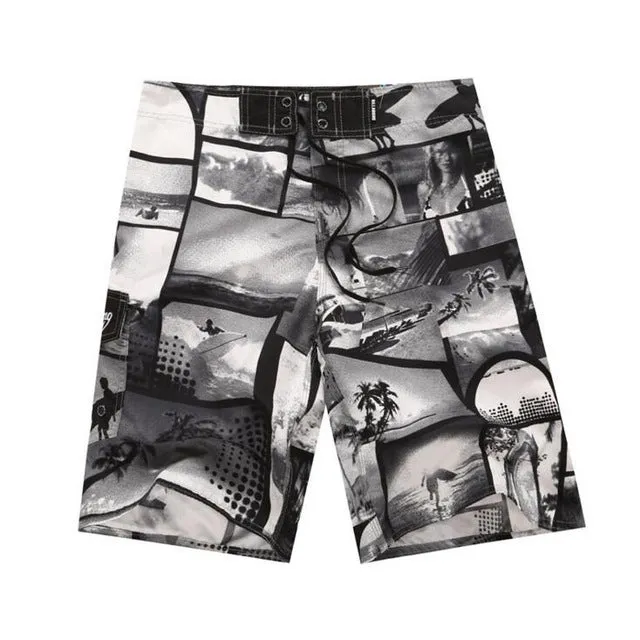 Whosale 2017 New Hot Mens Shorts Surf Board Shorts Summer Sport Beach Homme Bermuda Short Pants Quick Dry Silver Boardshorts