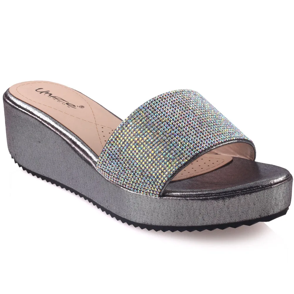 Womens ‘Aruga’ Shimmery Wedge Sandals