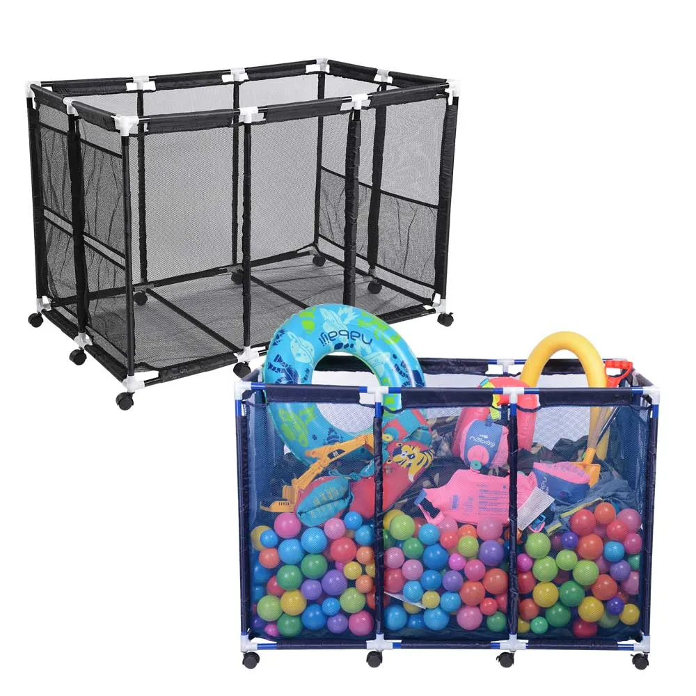 XL Large Pool Float Storage Bin Mesh Rolling 48x30x34