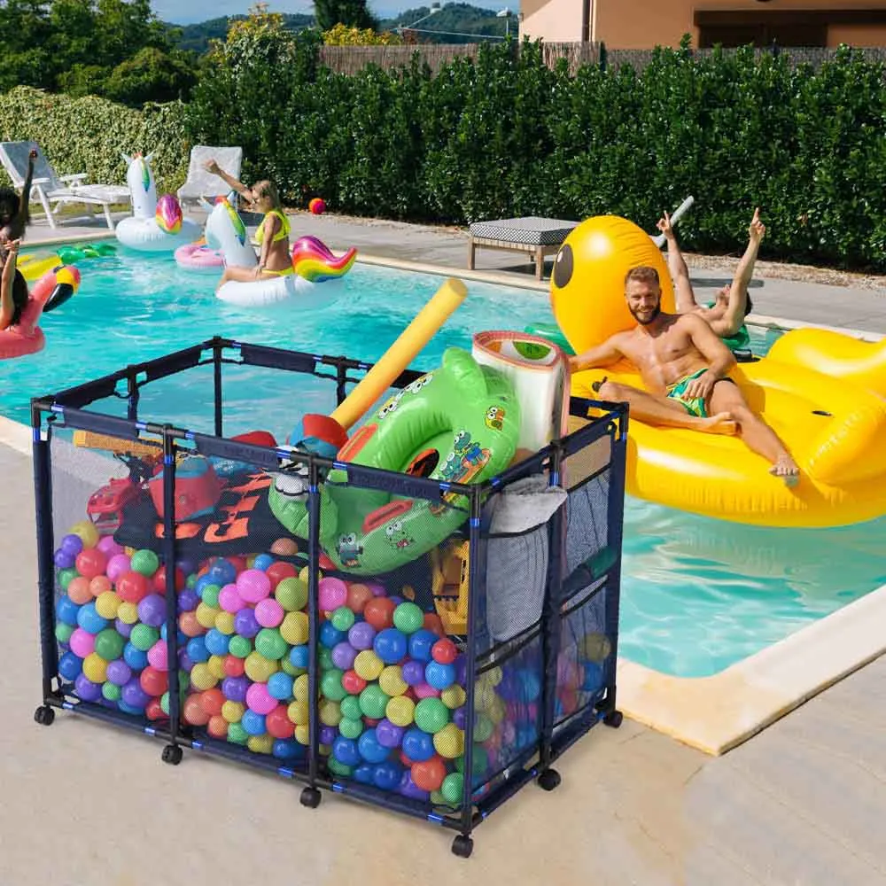 Yescom Pool Float Storage Outdoor Rolling Bin 48"x30"x34"