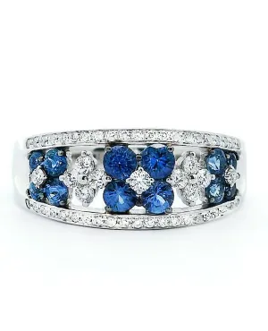 Zeghani 14K White Gold Sapphire and Diamond Ring - ZR1871