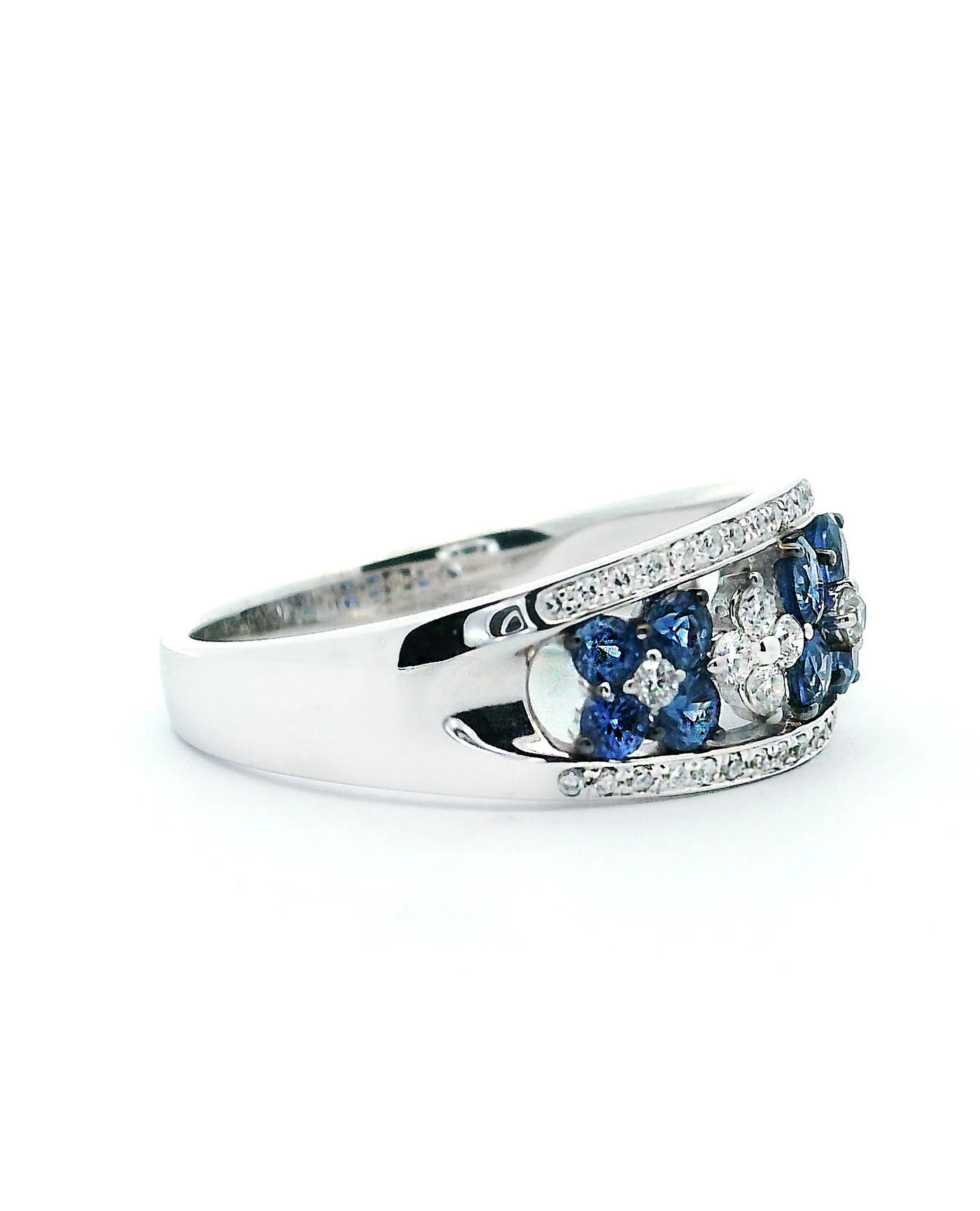 Zeghani 14K White Gold Sapphire and Diamond Ring - ZR1871